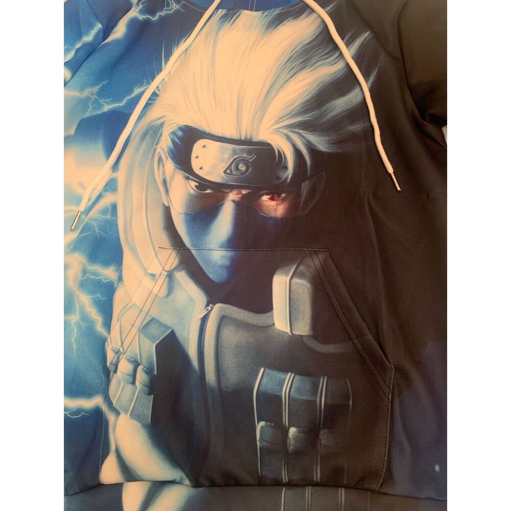 Anime Naruto Kakashi Hatake Chidori  3-D Hooded Sweatshirt